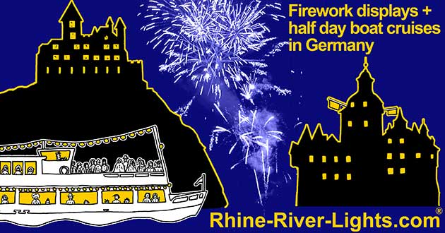 Rhine River Lights, firework displays, half day boat cruises